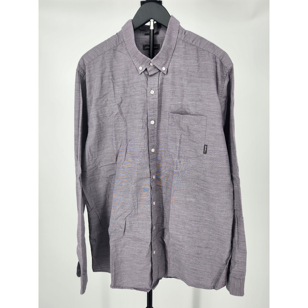 Eddie Bauer Mens TXL Classic Fit Long Sleeve Button Down Shirt Purple Cotton